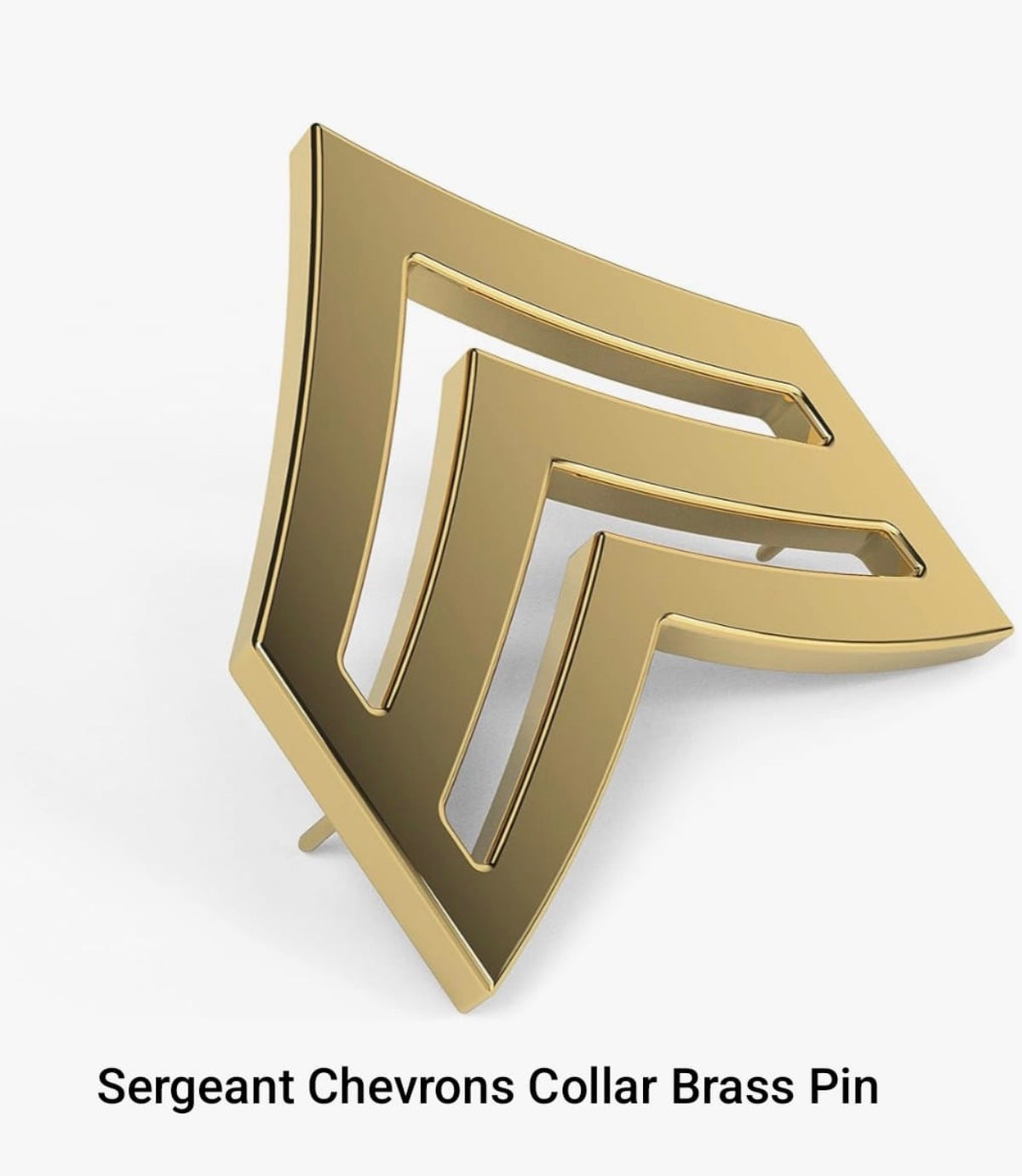 Sergeant Chevrons Collar Brass Pin